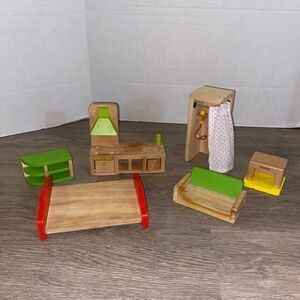 Wooden Dollhouse Furniture Bedroom Bathroom Kitchen Brybelly READ